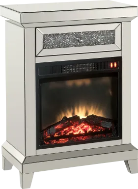 Axbridge Silver 24 Console, With Electric Fireplace