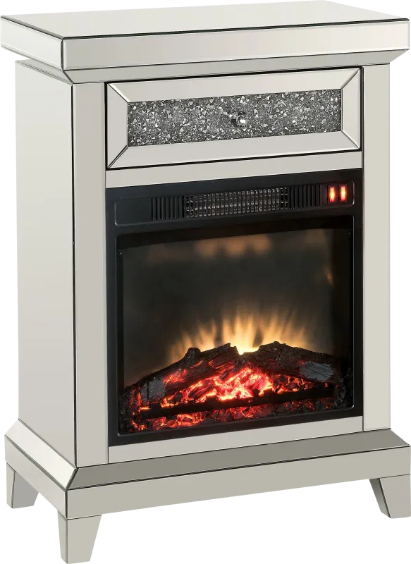Axbridge Silver 24 Console, With Electric Fireplace