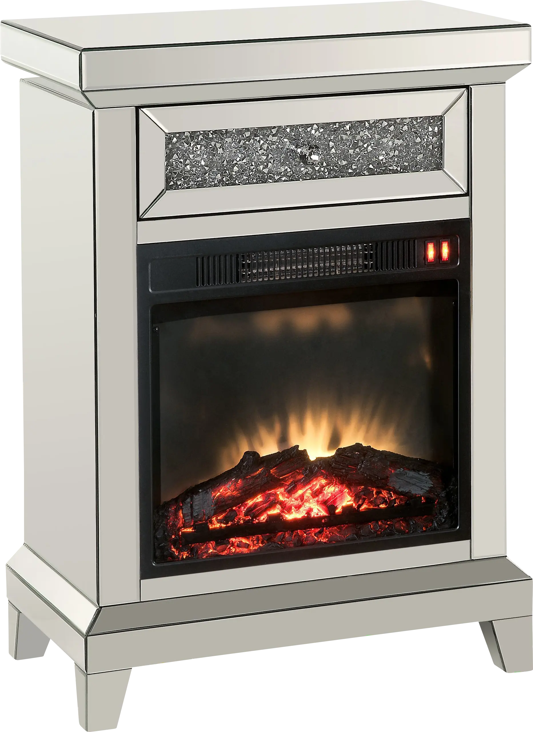 Axbridge Silver 24 Console, With Electric Fireplace