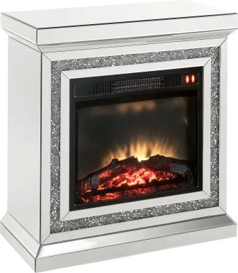 Balaton Silver 28 in. Console, With Electric Fireplace