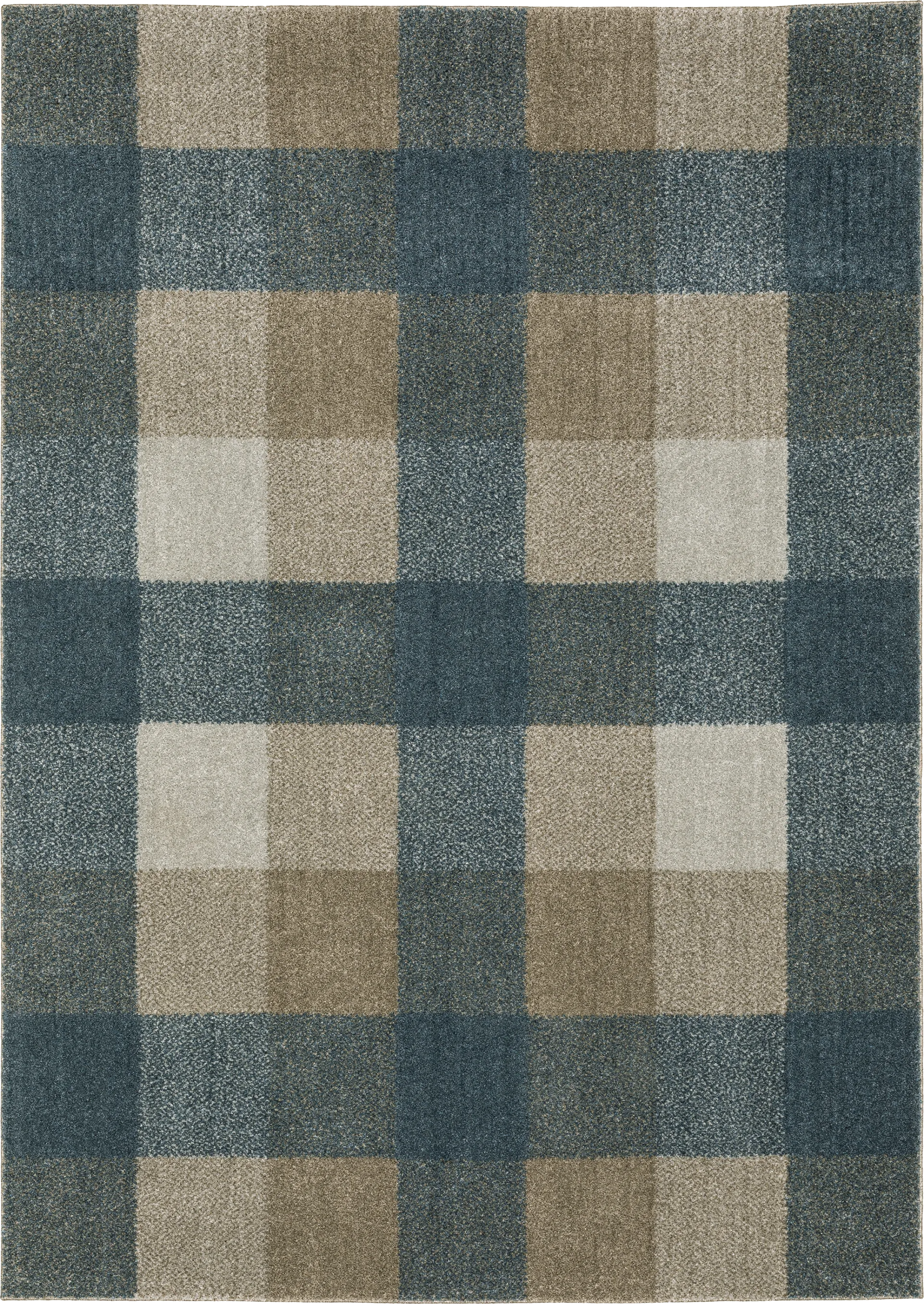Kids Playful Plaid Gray 5'3 x 7'6 Rug - Image 1