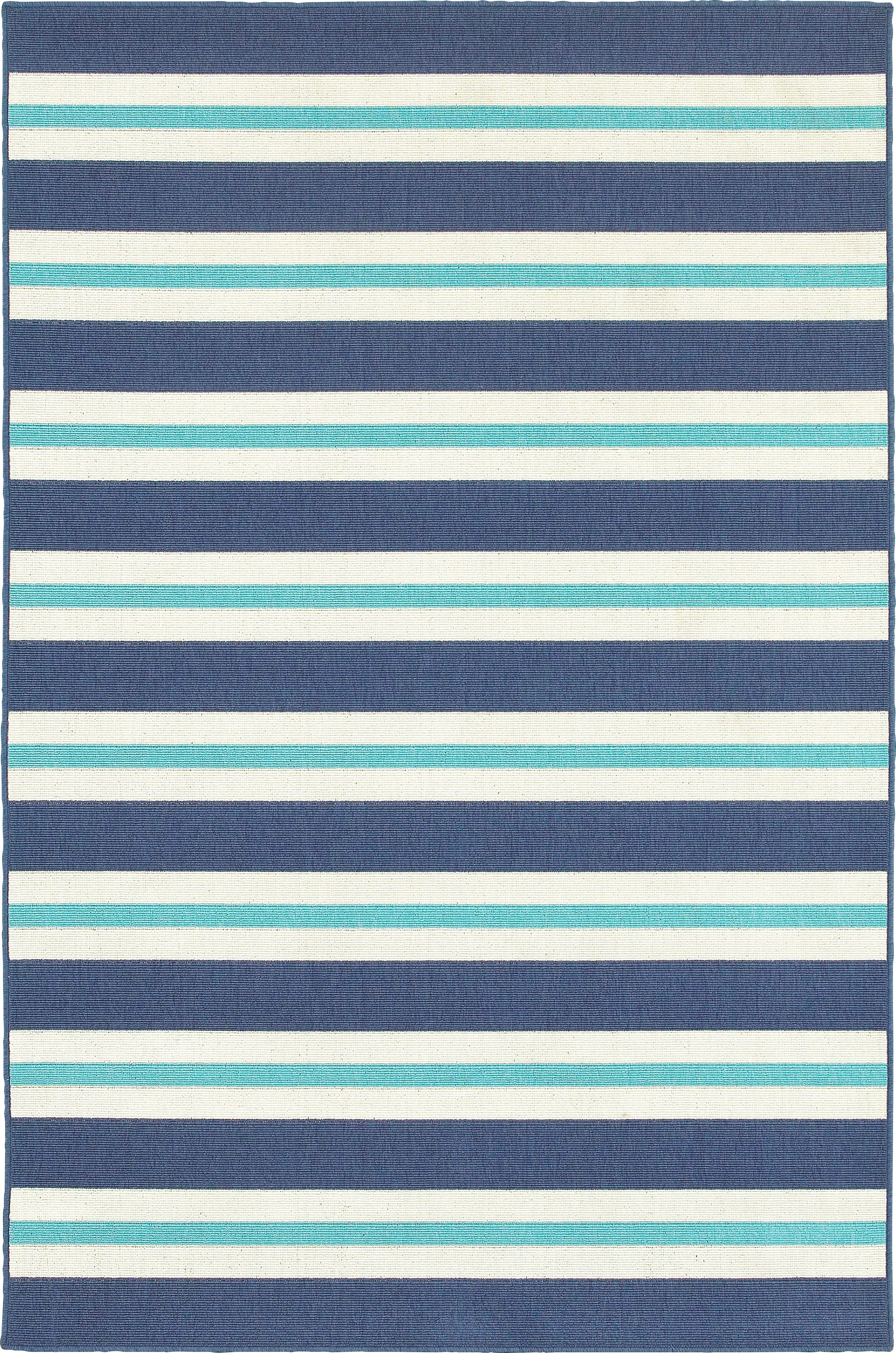 Kids Lagoon Stripe Blue 5'3 x 7'6 Rug