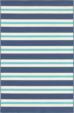 Kids Lagoon Stripe Blue 5'3 x 7'6 Rug