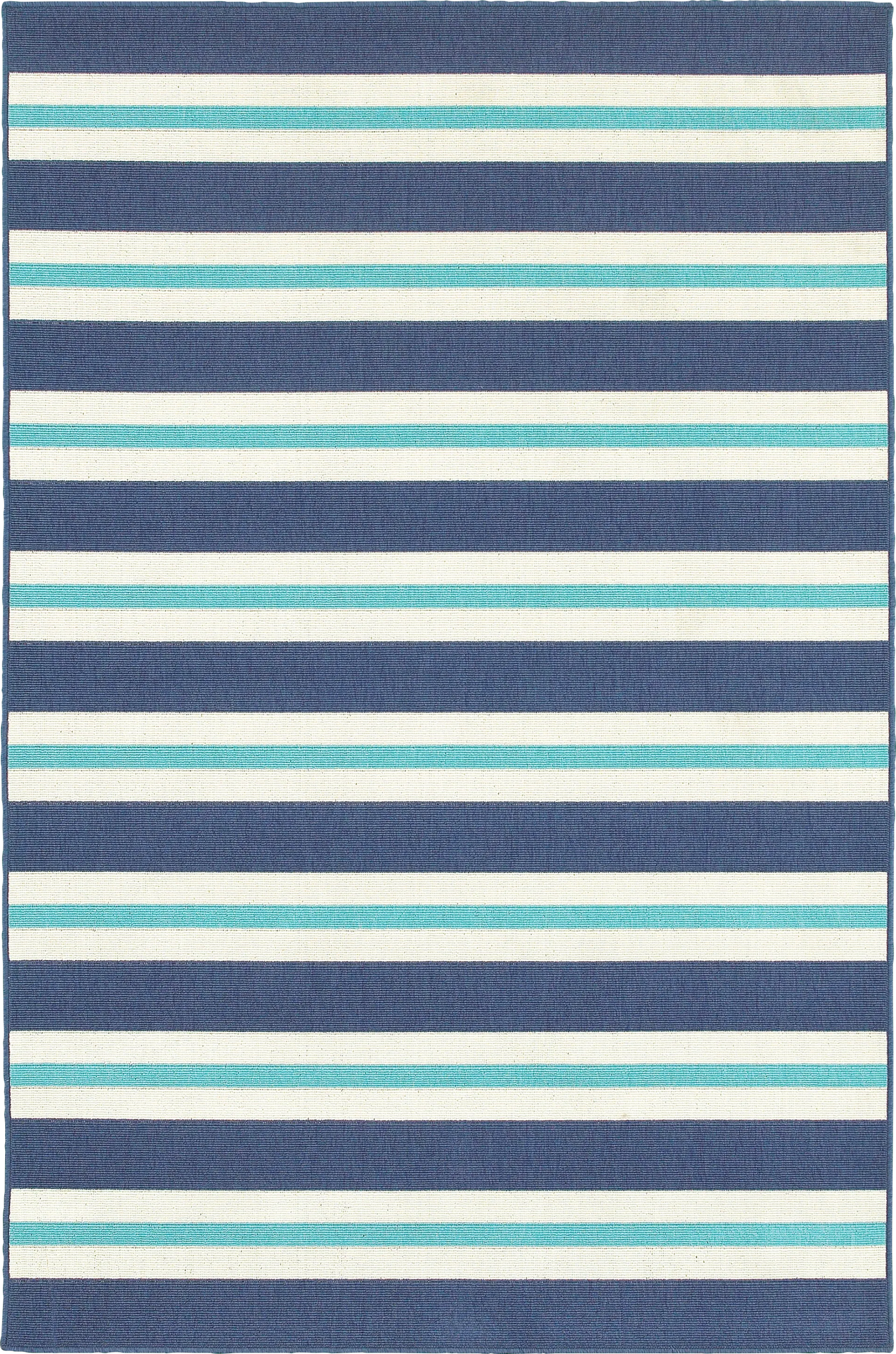 Kids Lagoon Stripe Blue 7'10 x 10'10 Rug - Image 1