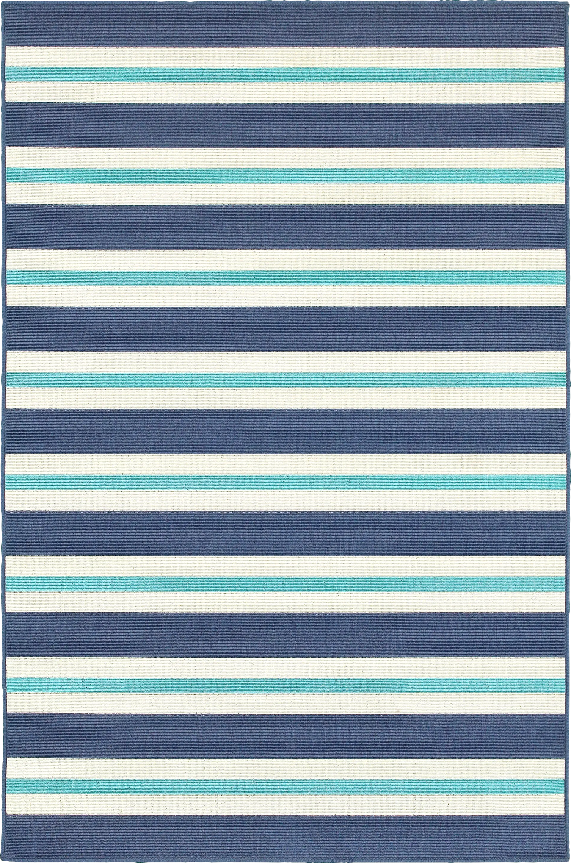 Kids Lagoon Stripe Blue 3'7 x 5'6 Rug