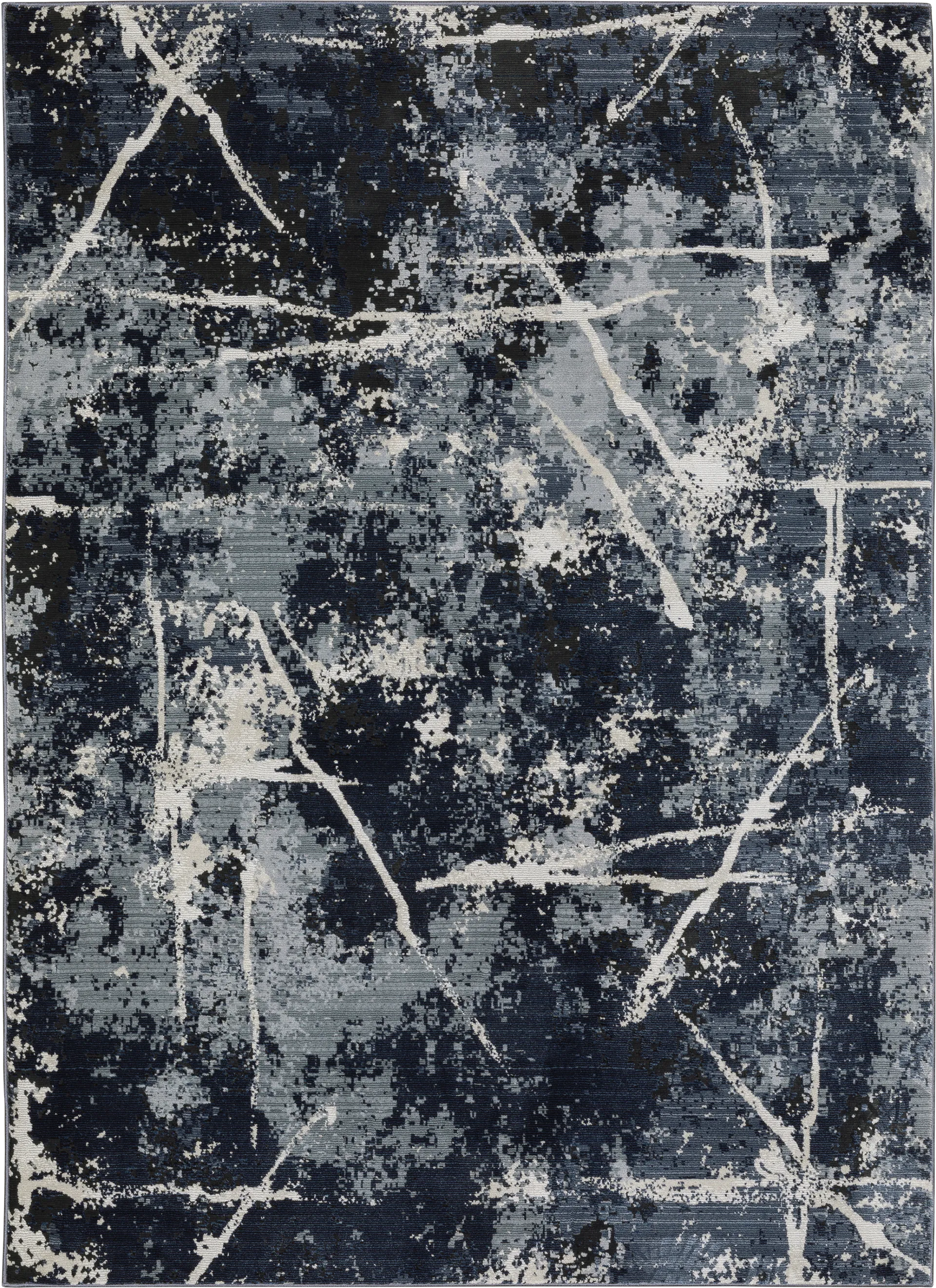 Kids Splash Paint Blue 5'3 x 7'6 Rug - Image 1