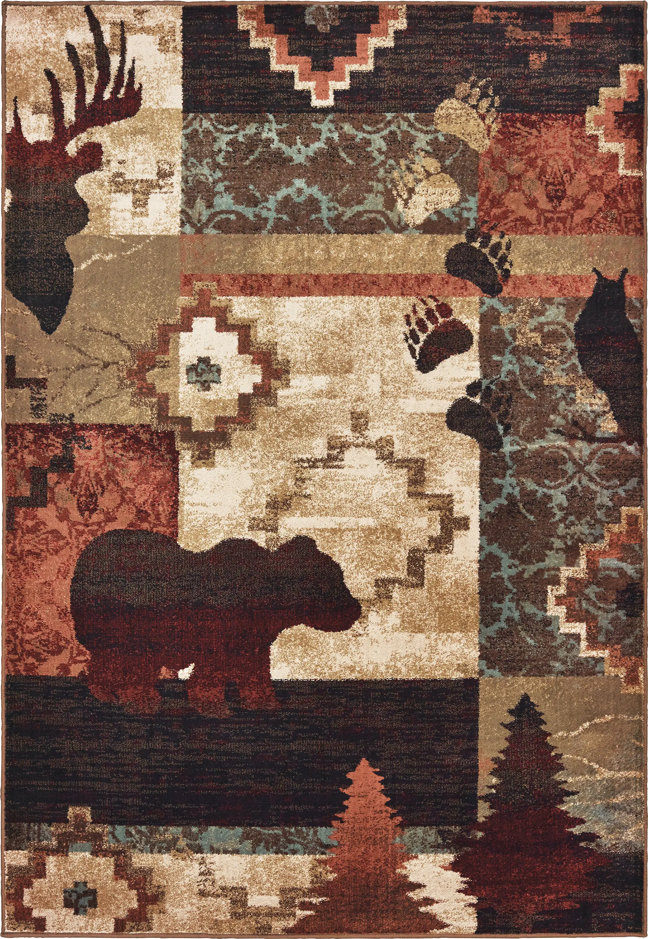 Kids Forest Bear Brown 5'3 x 7'3 Rug - Image 1