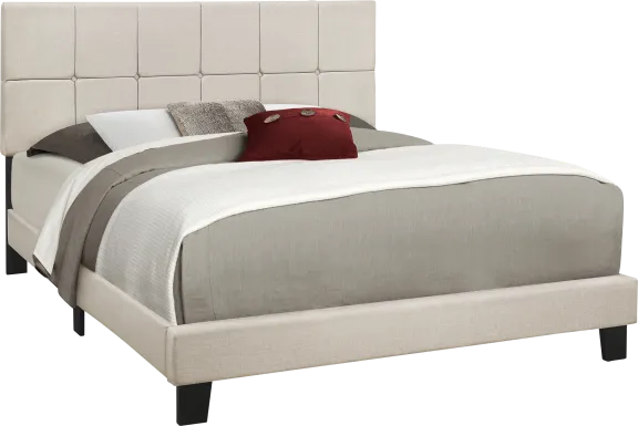 Aripeka Beige Queen Upholstered Bed