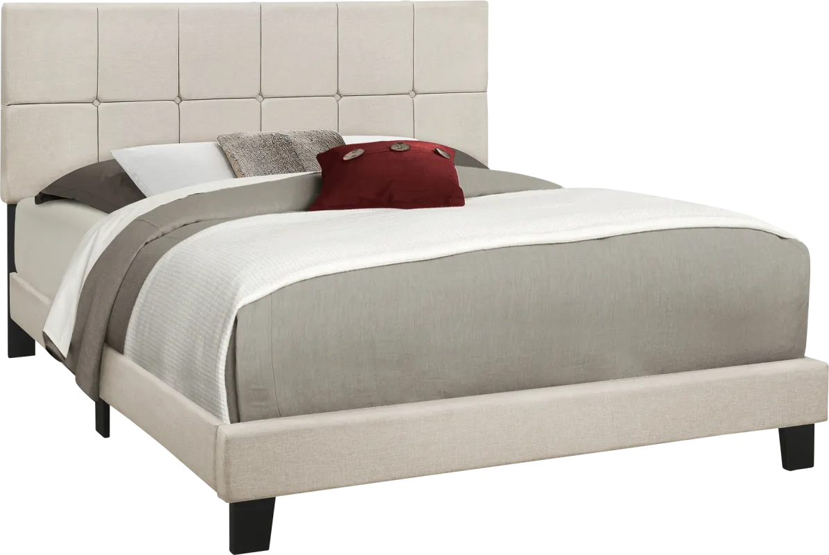 Aripeka Beige Queen Upholstered Bed