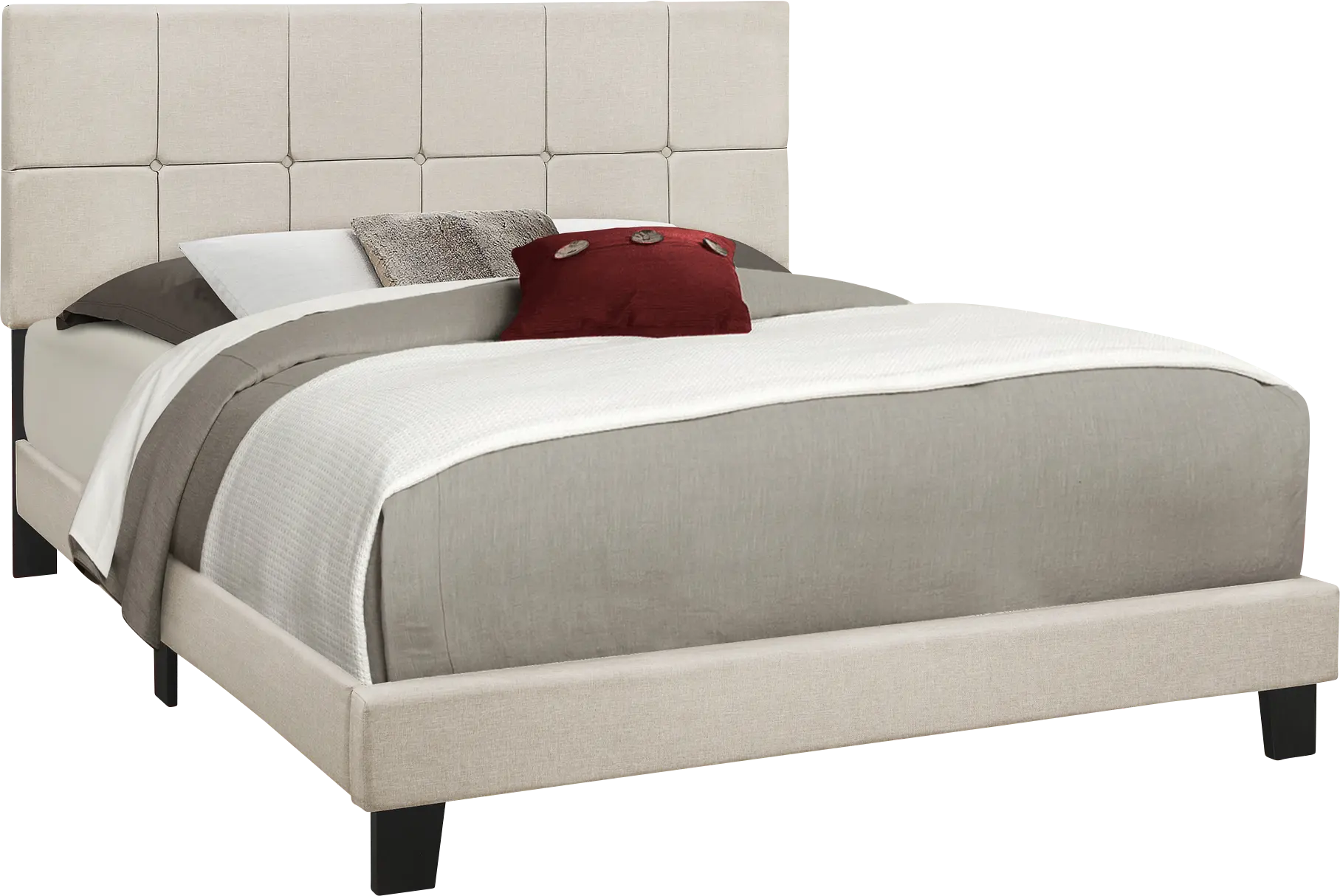 Aripeka Beige Queen Upholstered Bed