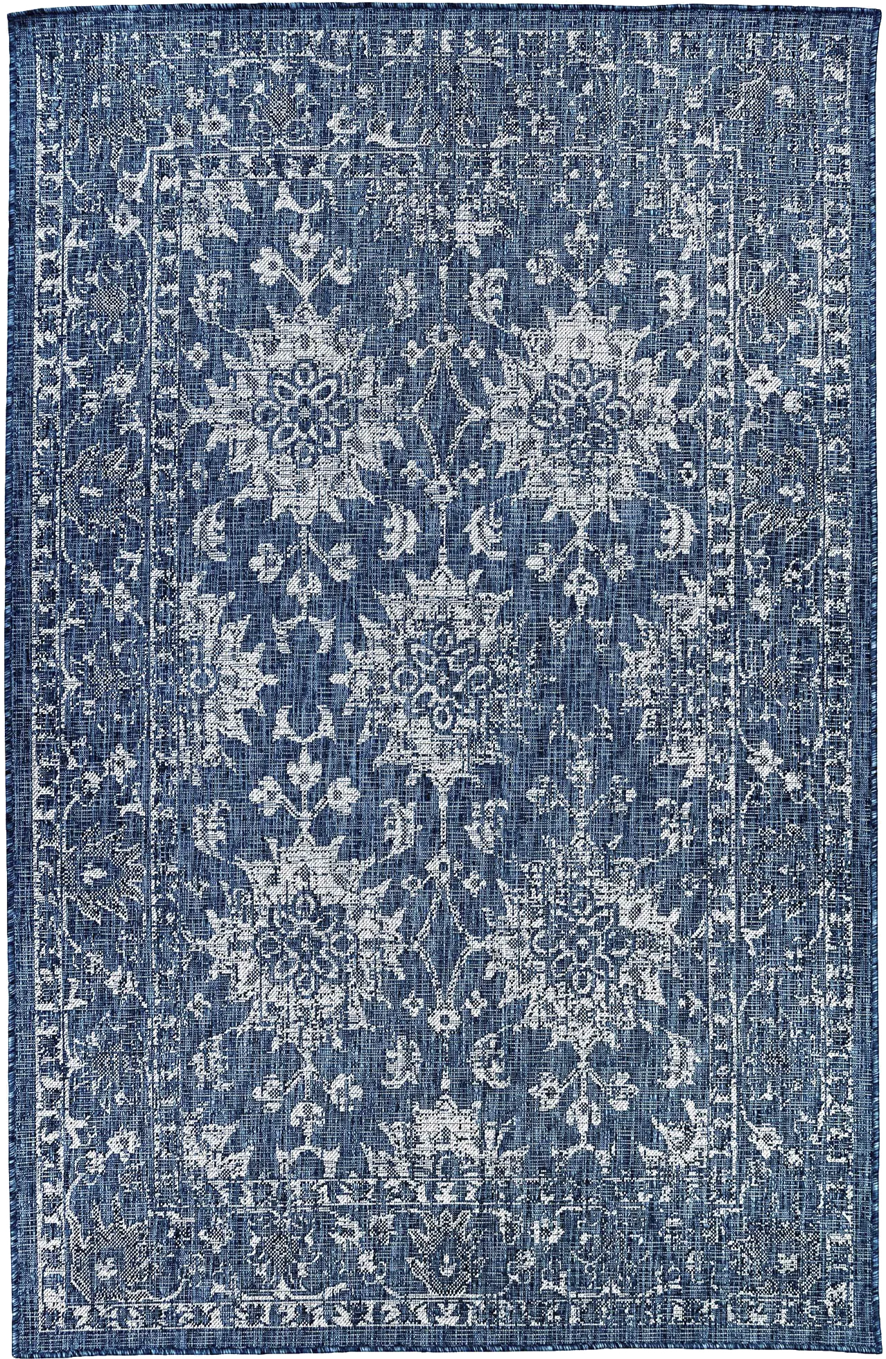 Syros Dark Blue 4'10 x 7'6 Indoor/Outdoor Rug - Thumbnail - Image 1