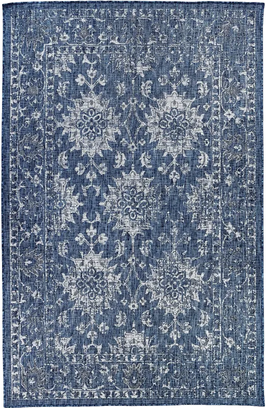Syros Dark Blue 6'6 x 9'3 Indoor/Outdoor Rug