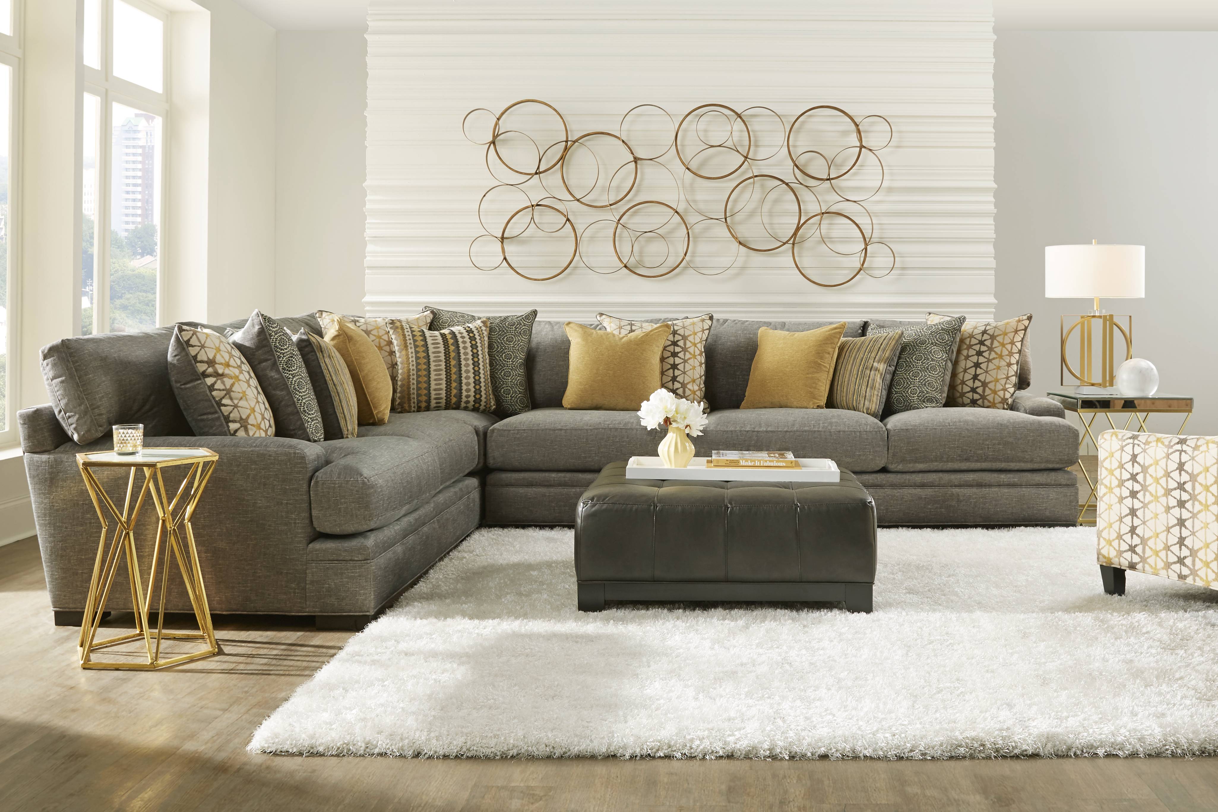 Palm Springs Silver 4 Pc Sectional - Thumbnail - Image 2