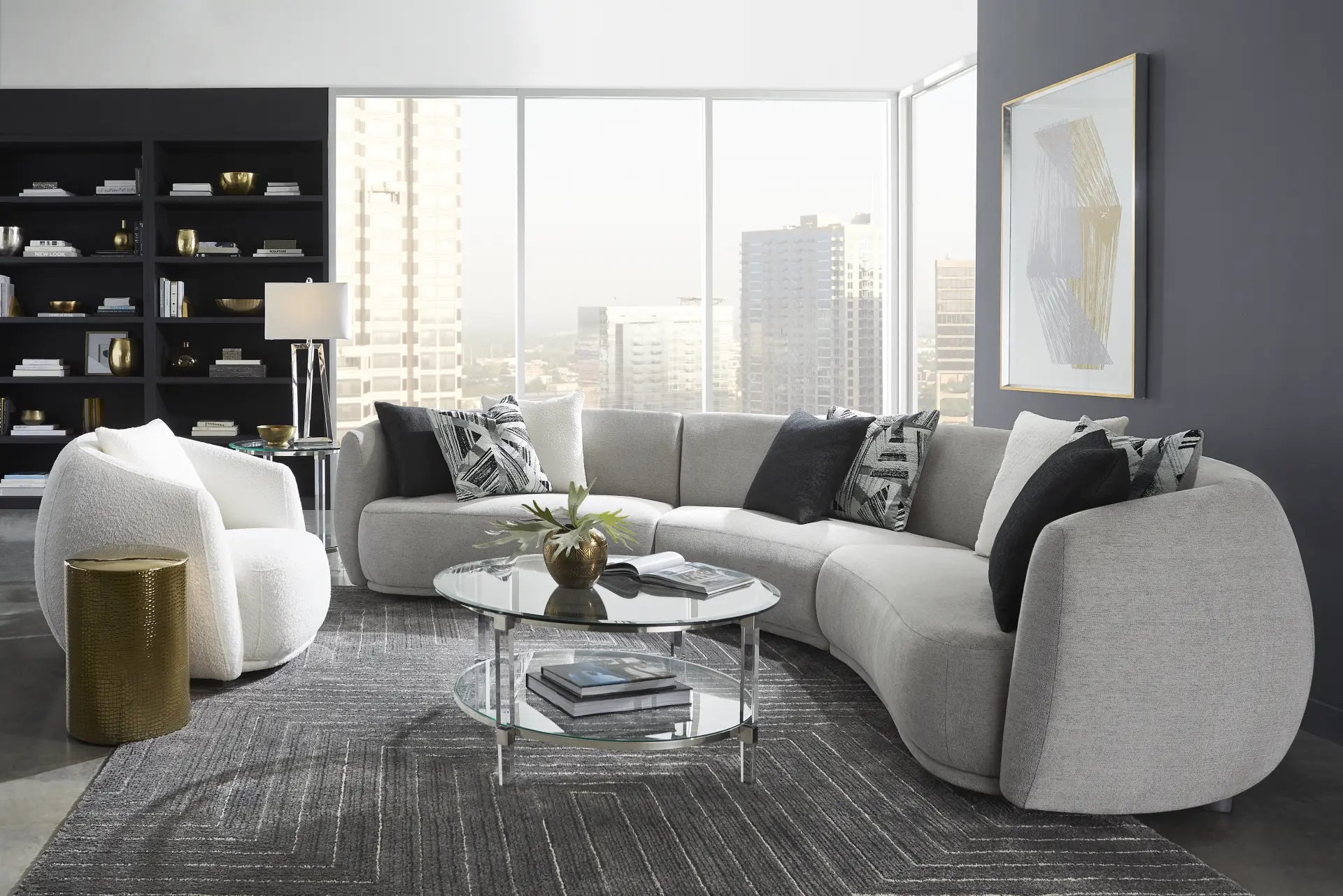 Soho Avenue Gray 3 Pc Sectional