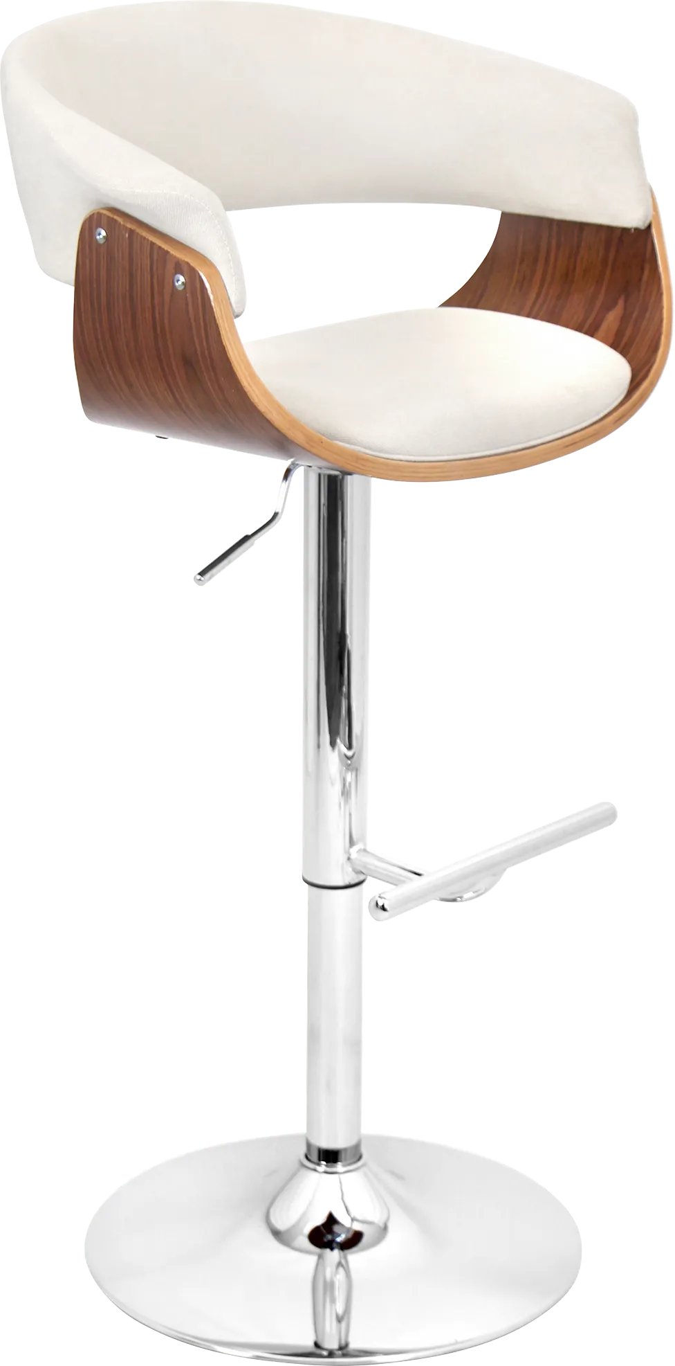 Vintage Mod Cream Adjustable Barstool - Image 1