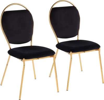 Trafalger Black Side Chair, Set of 2