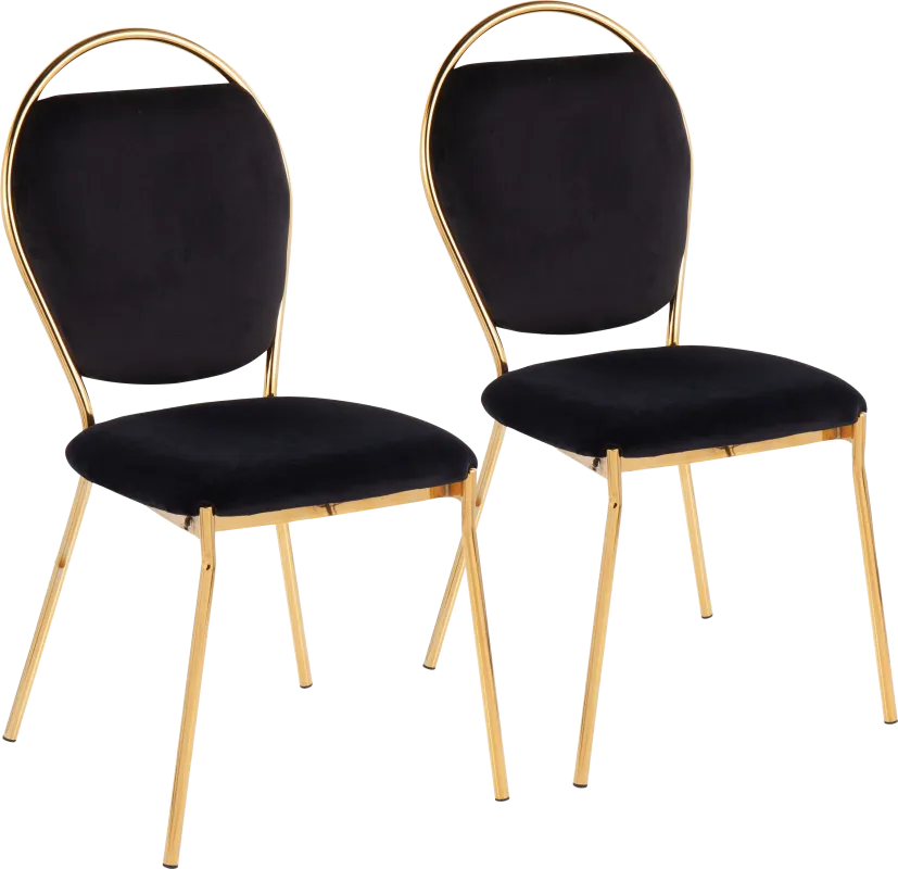 Trafalger Black Side Chair, Set of 2