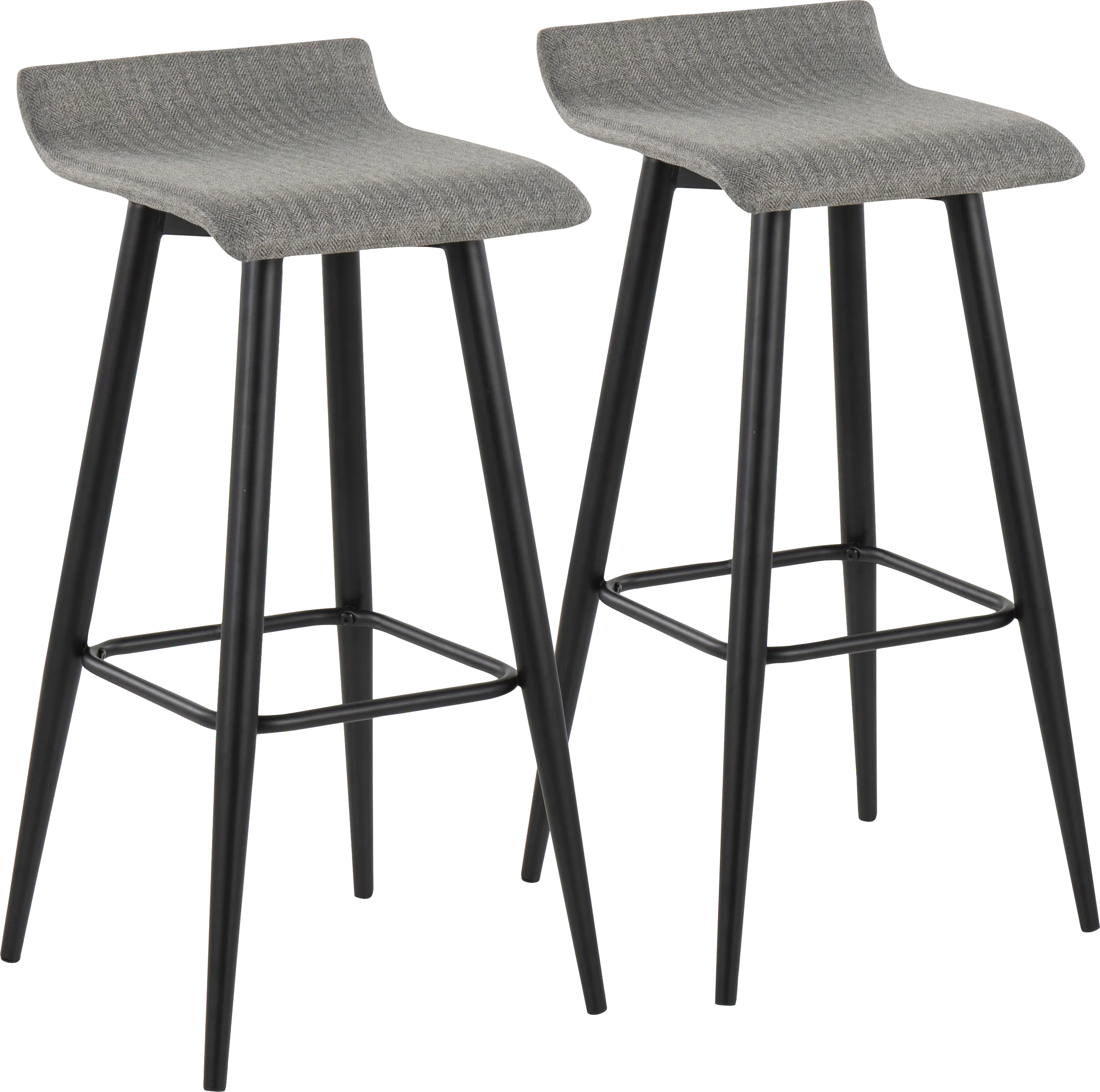 Walhill Gray Fabric Barstool, Set of 2 - Thumbnail - Image 1