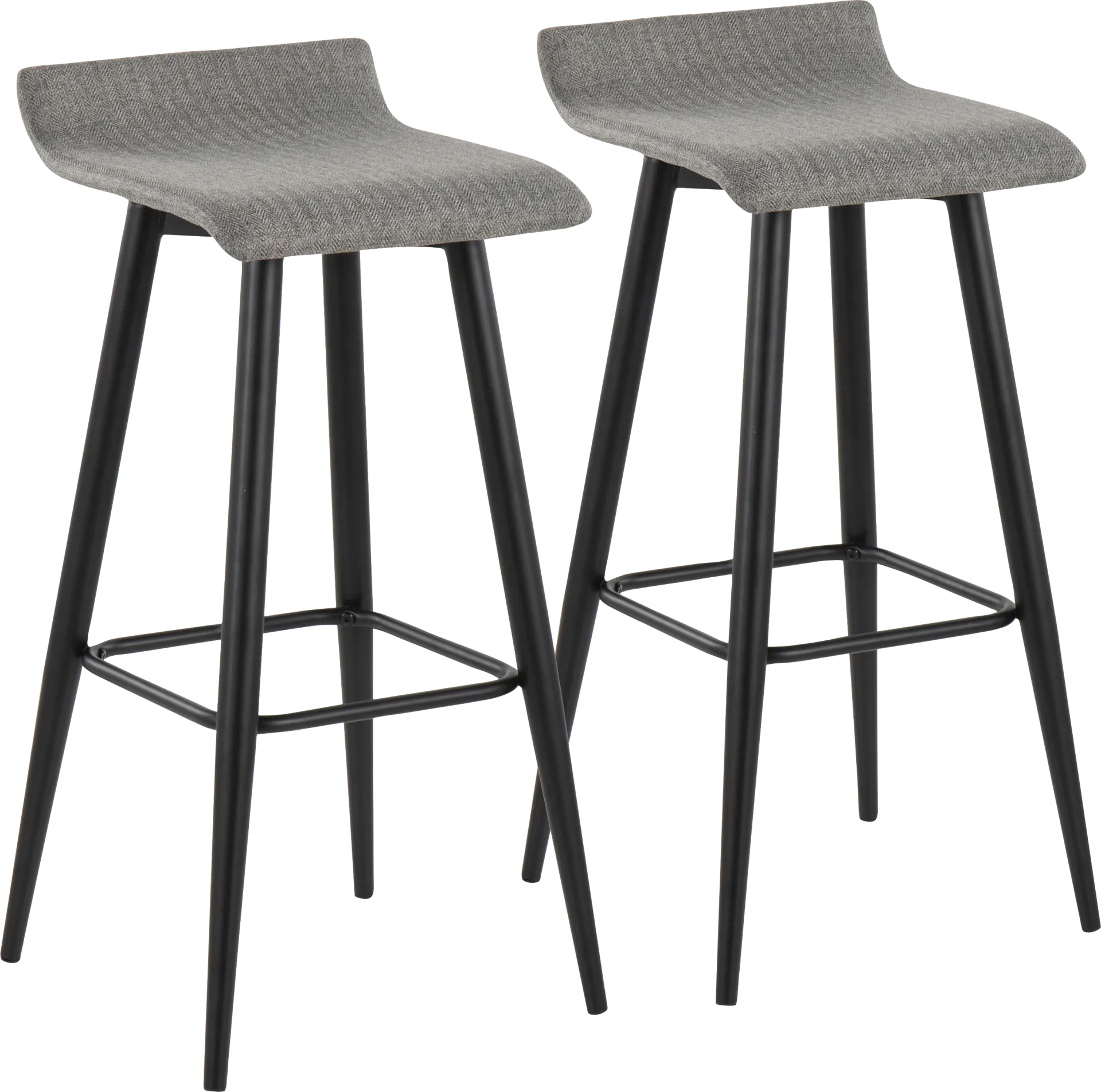 Walhill Gray Fabric Barstool, Set of 2 - Image 1