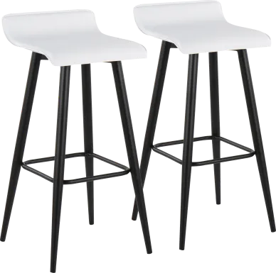 Walhill White Barstool, Set of 2