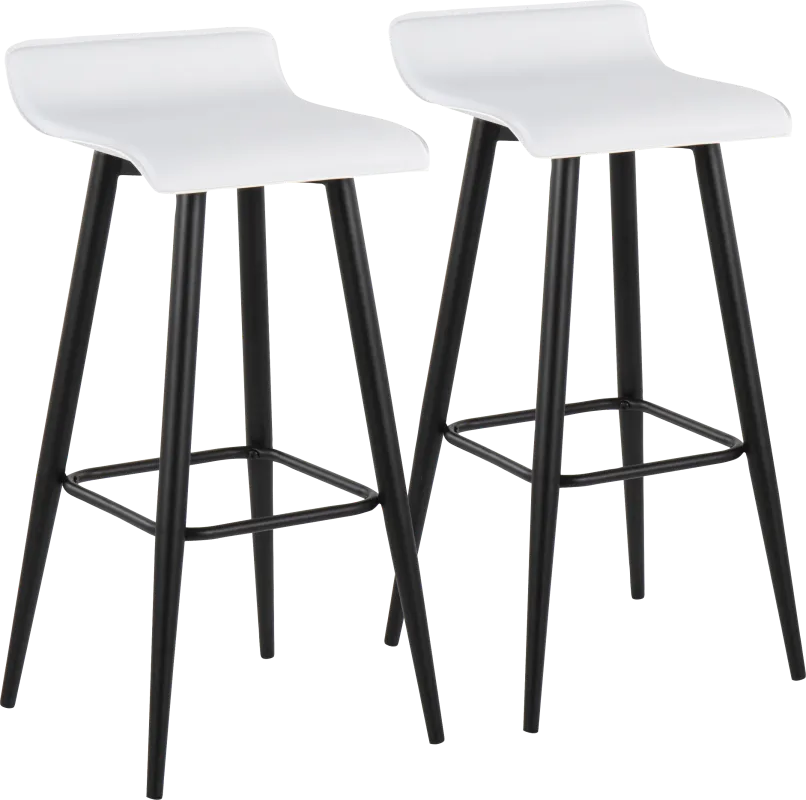 Walhill White Barstool, Set of 2