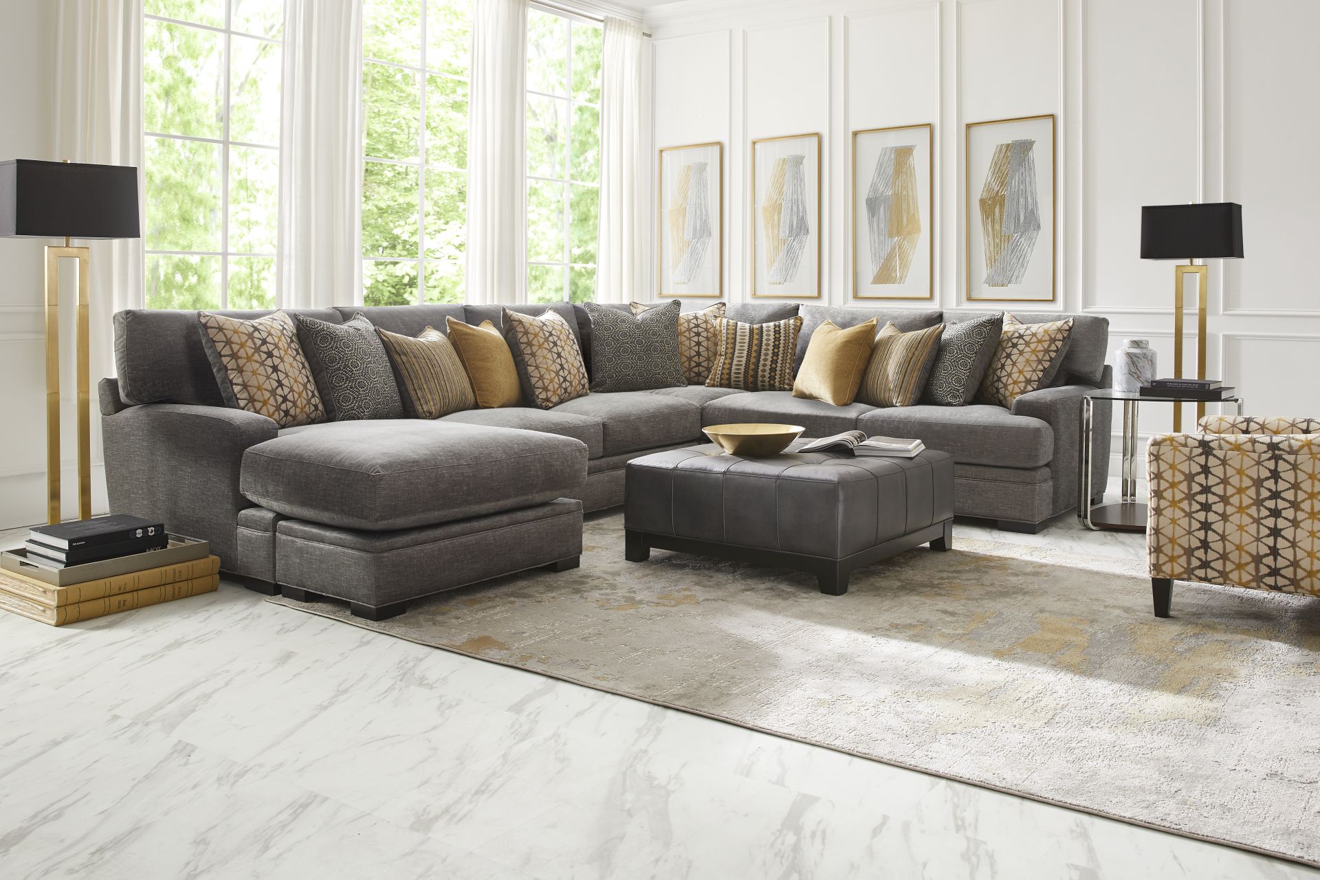 Palm Springs Silver 3 Pc Sectional - Image 2