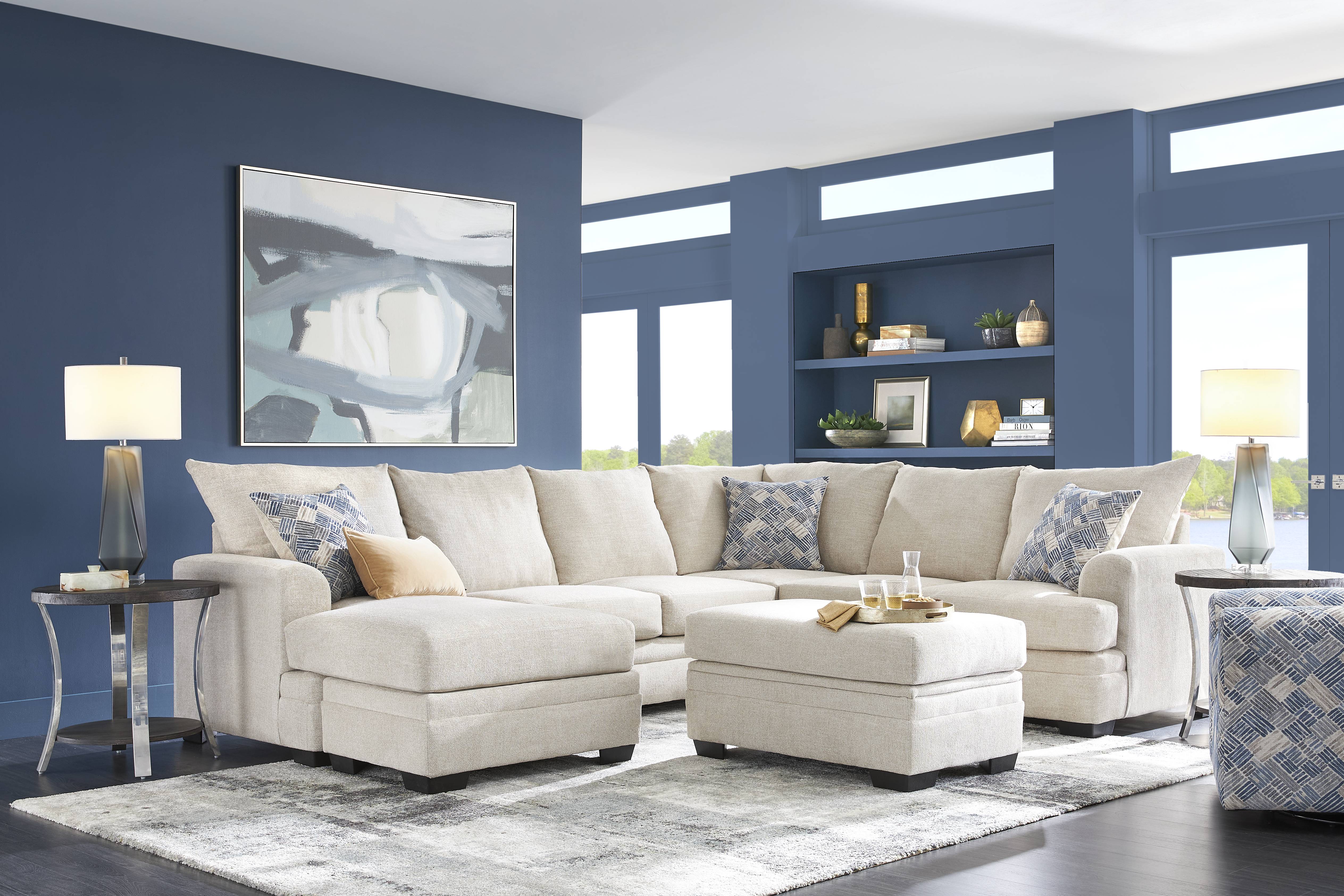Copley Court Parchment 3 Pc Sectional Living Room - Thumbnail - Image 1