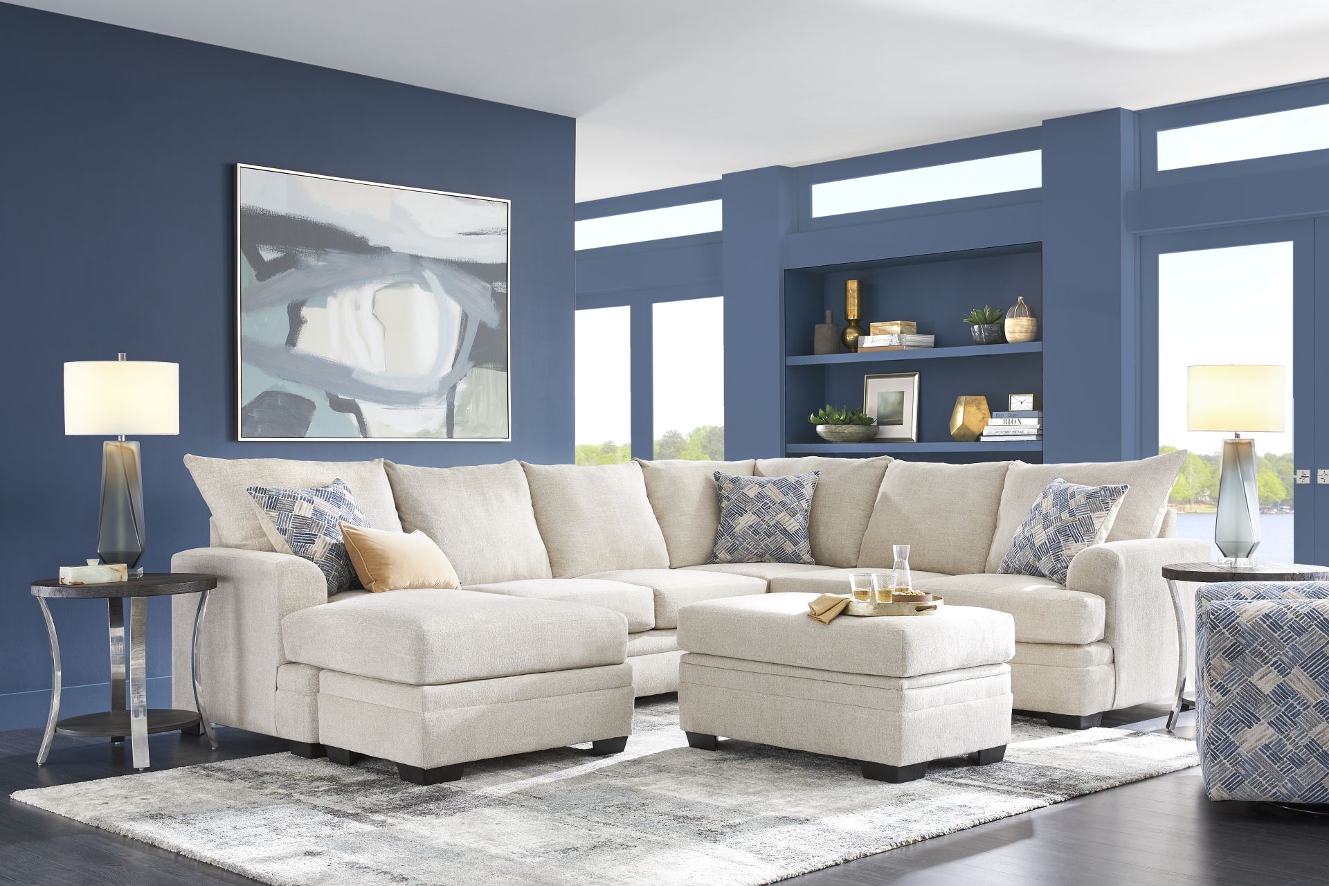Copley Court Parchment 5 Pc Sectional Living Room - Image 1