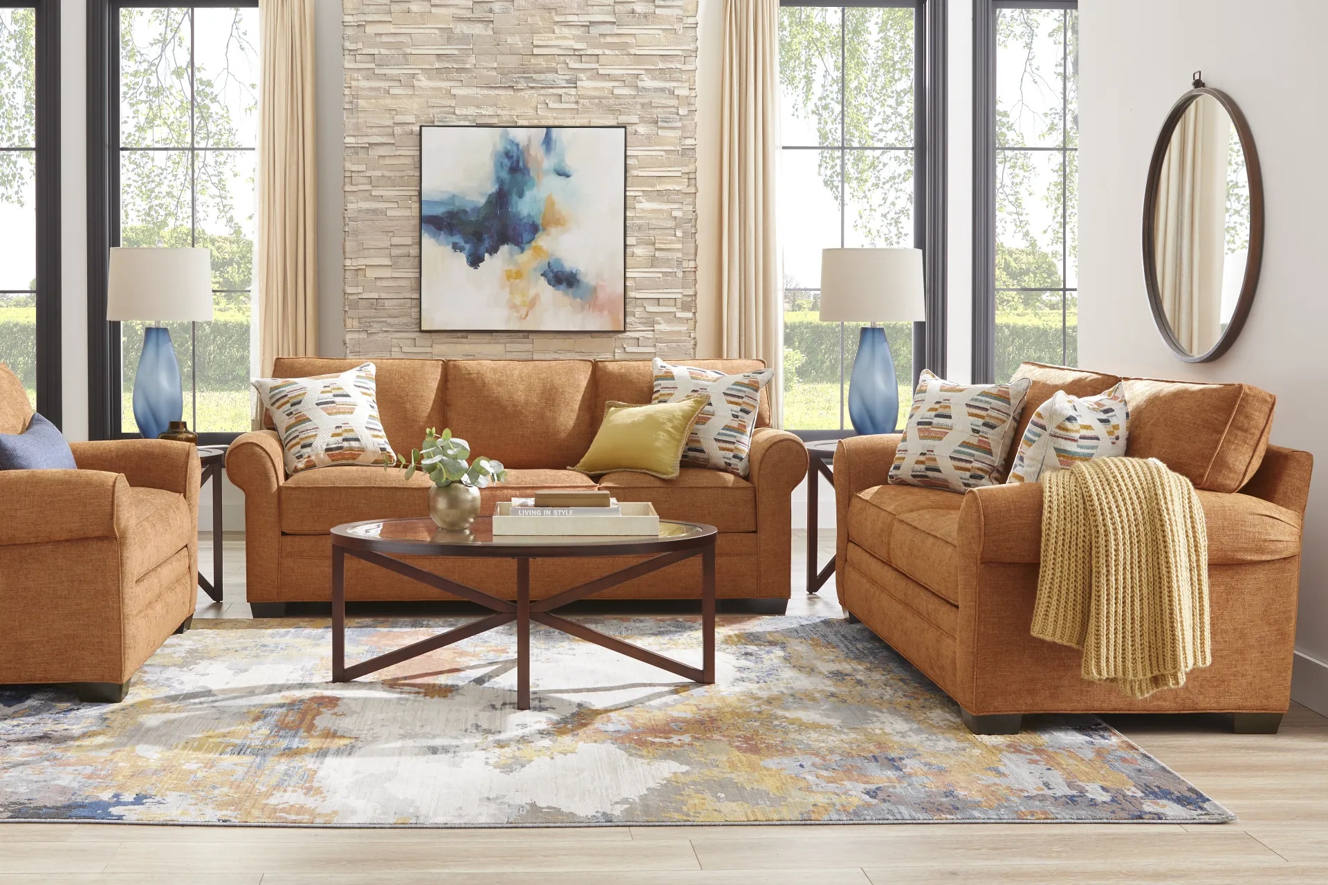 Bellingham Russet Textured Chenille Sofa - Image 1