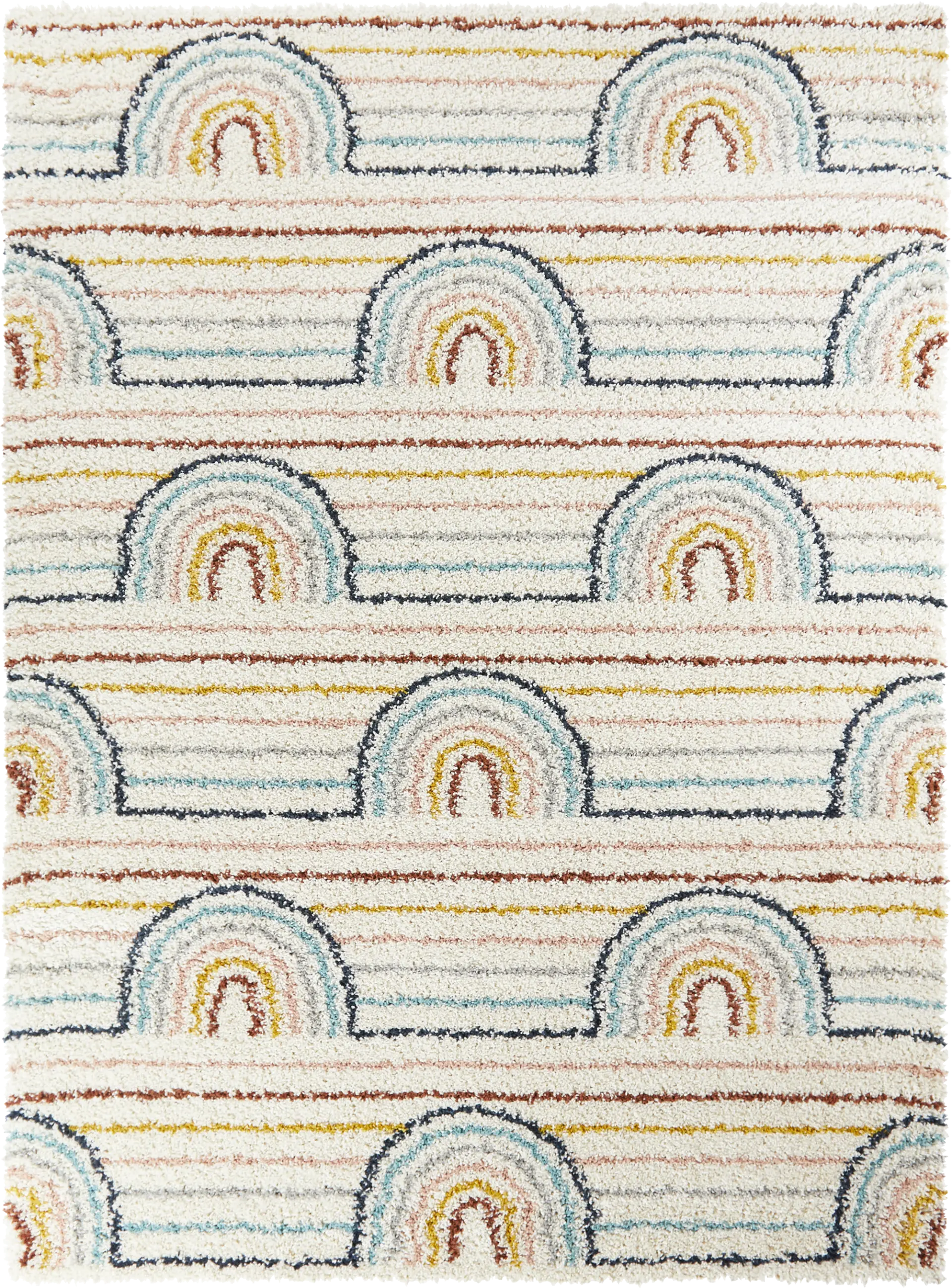 Kids Baby Rainbows White 3'11" x 5'7" Rug