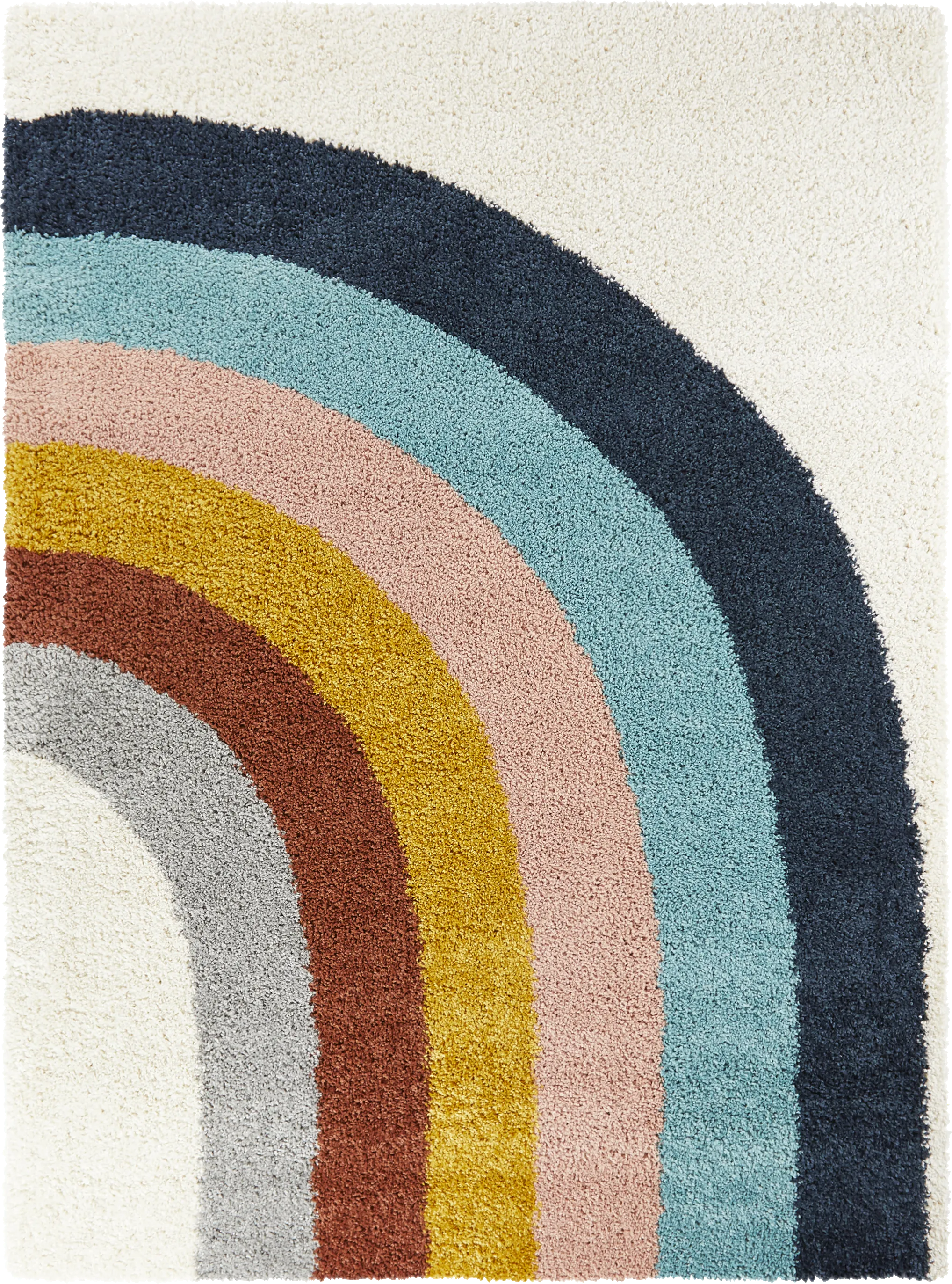 Kids End Of The Rainbow White 3'11 x 5'7 Rug - Thumbnail - Image 1