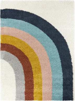 Kids End Of The Rainbow White 3'11 x 5'7 Rug