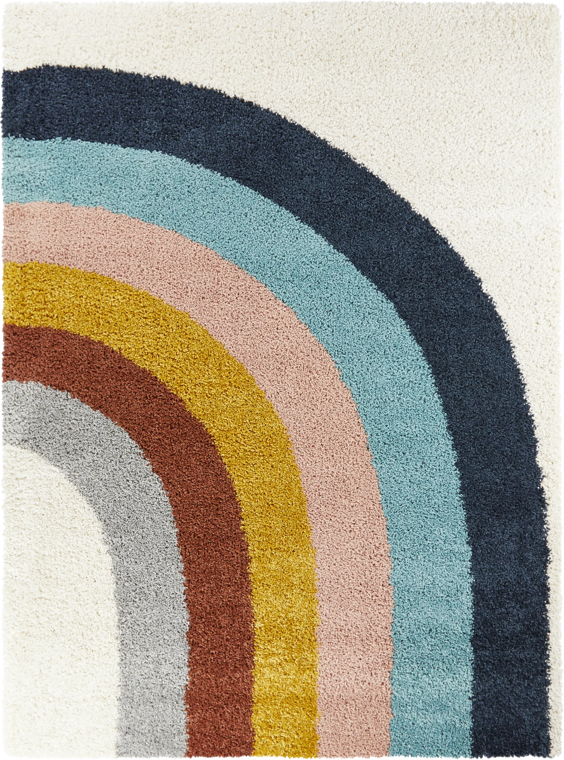 Kids End Of The Rainbow White 3'11 x 5'7 Rug - Image 1