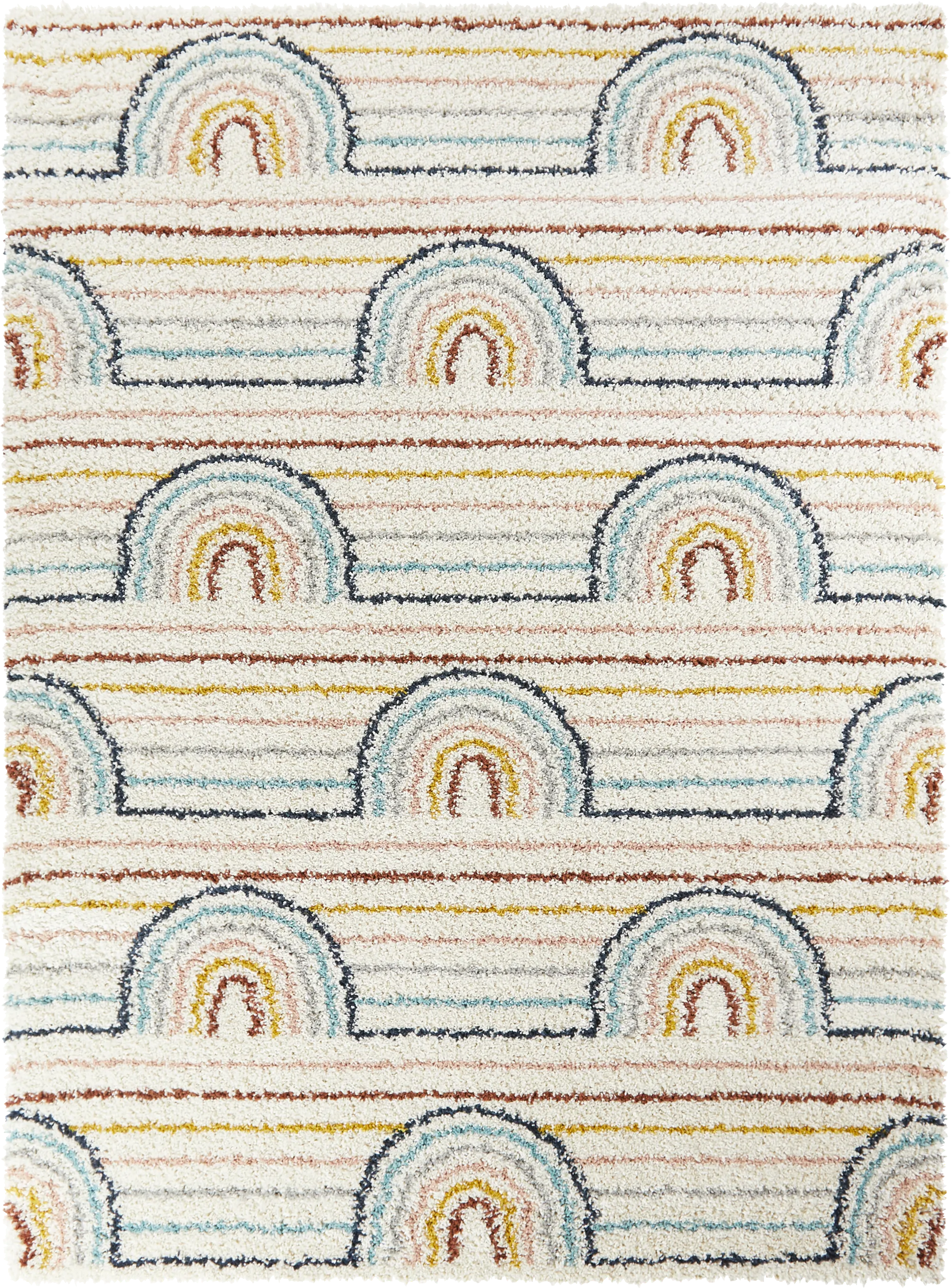 Kids Baby Rainbows White 5'3 x 7' Rug - Thumbnail - Image 1