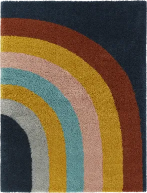 Kids End Of The Rainbow Navy 5'3 x 7' Rug