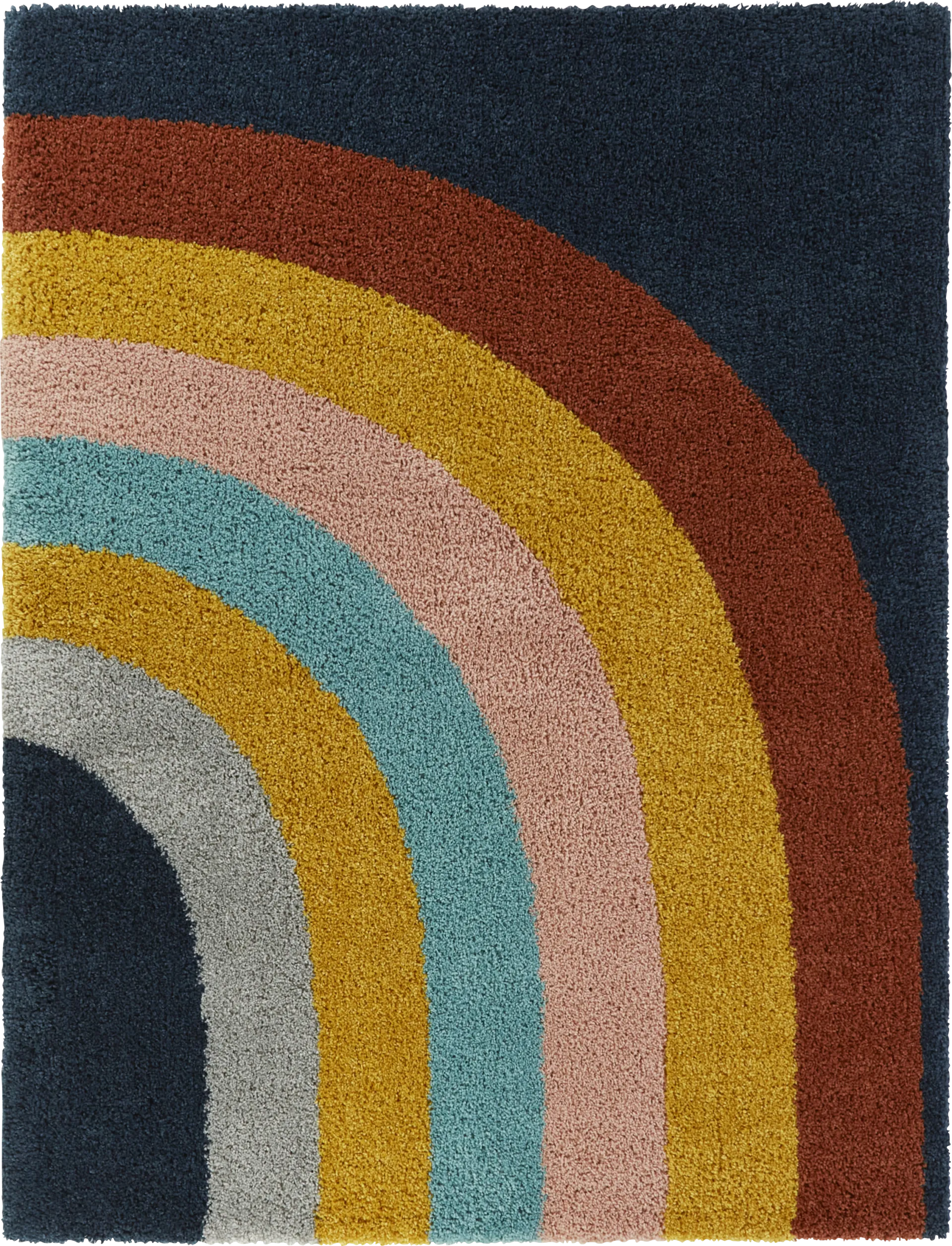 Kids End Of The Rainbow Navy 5'3 x 7' Rug - Image 1