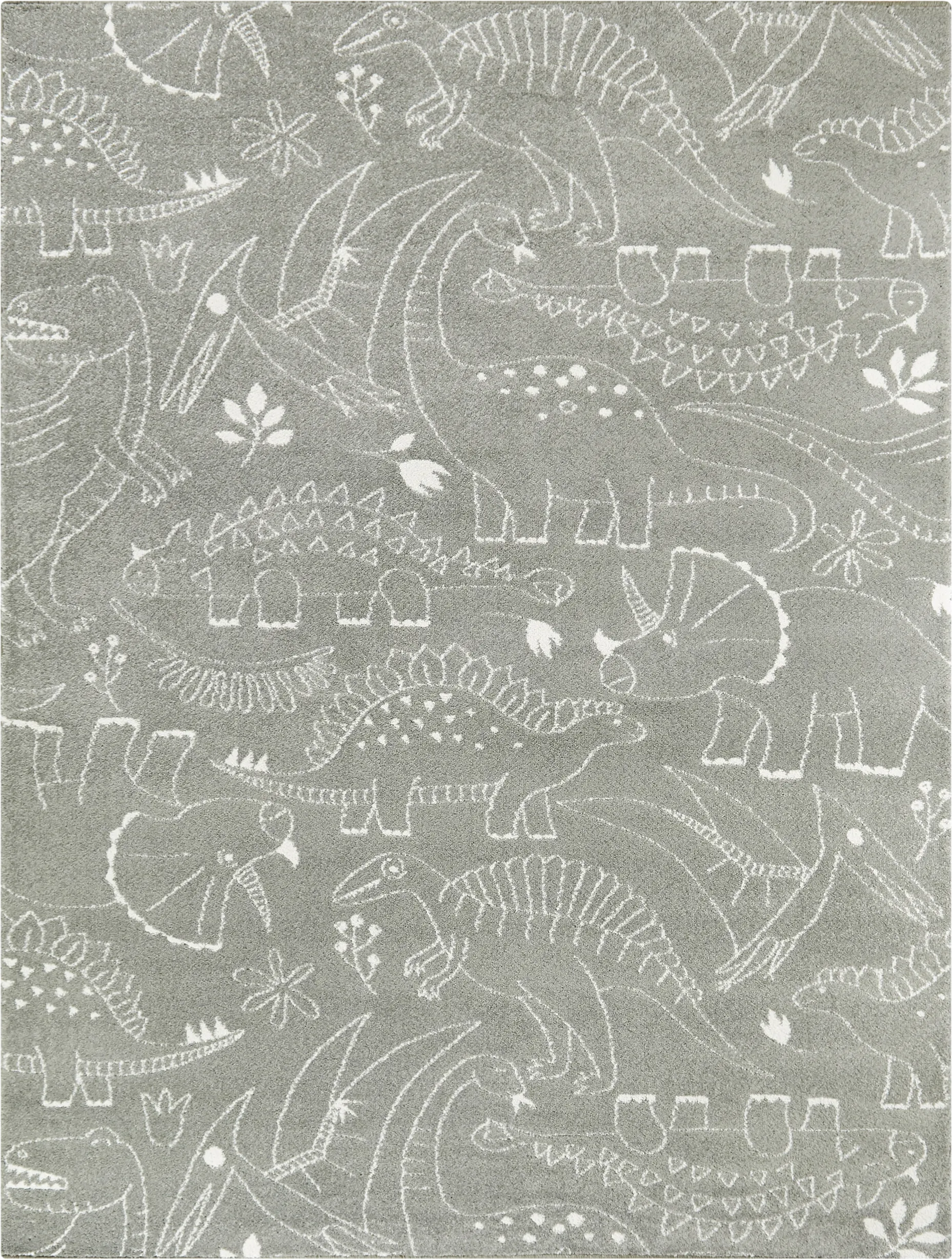 Kids Dino Park Gray 5'3 x 7' Rug - Image 1