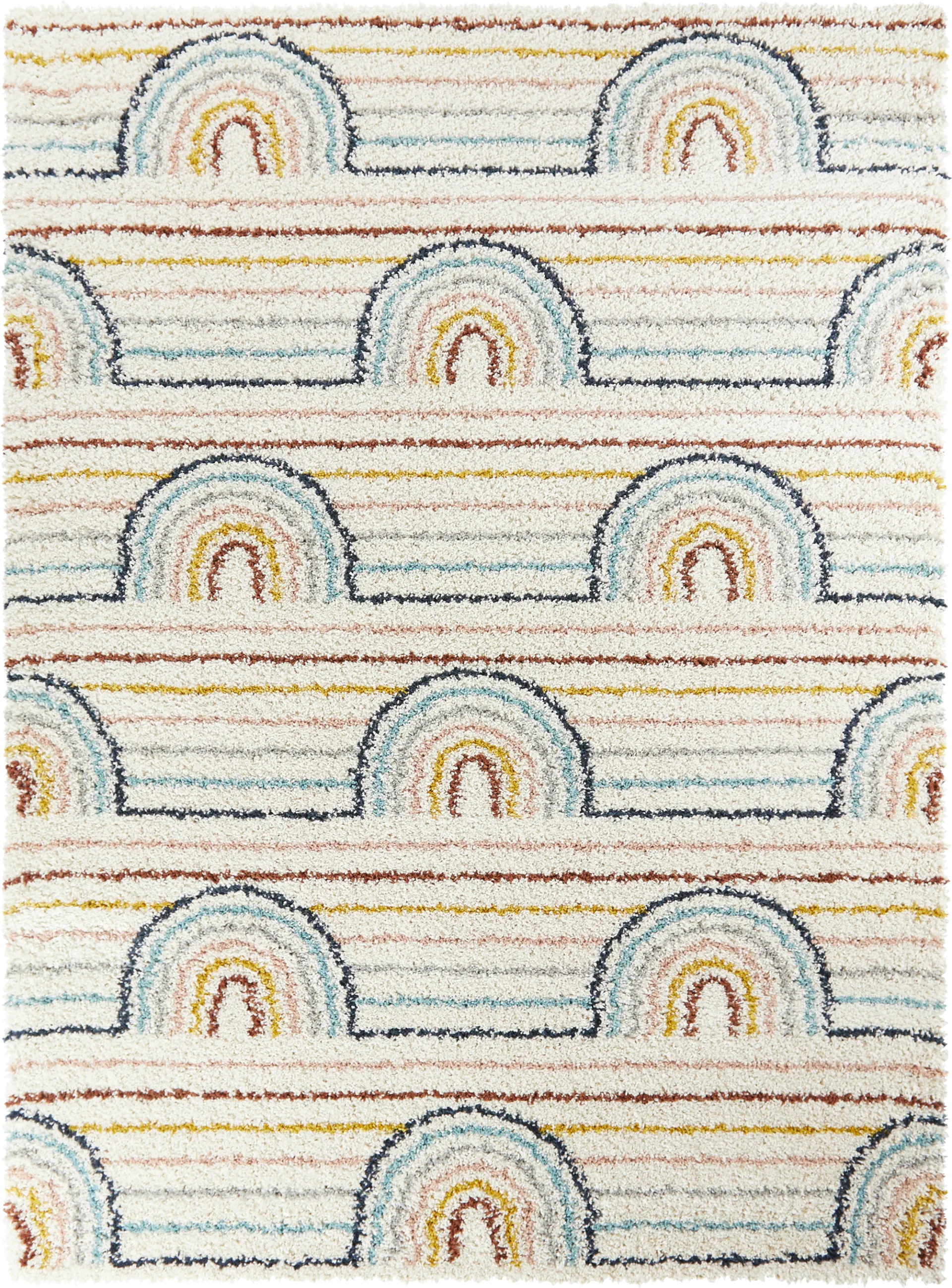 Kids Baby Rainbows White 6'7 x 9' Rug - Image 1
