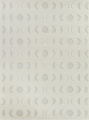 Kids Many Moons Cream 5'3 x 7' Rug
