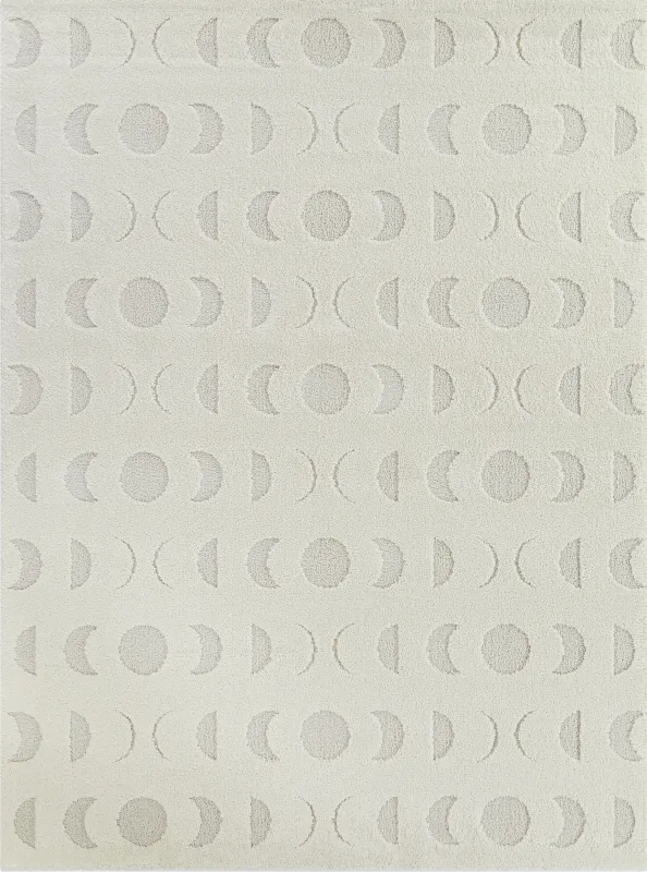 Kids Many Moons Cream 5'3 x 7' Rug
