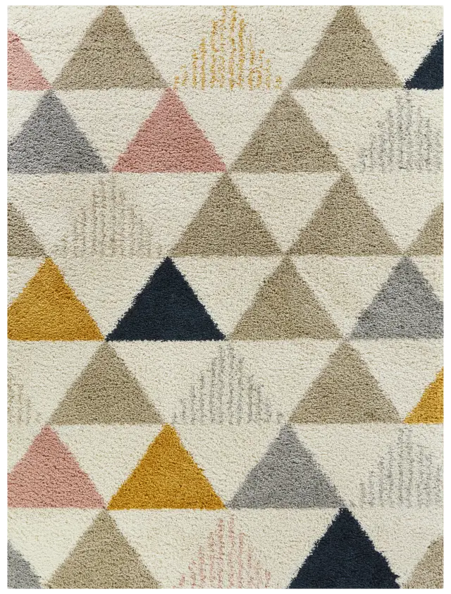 Trill Rugs Modern Triangles Multi Polypropylene Fabric Rug | Rooms to Go