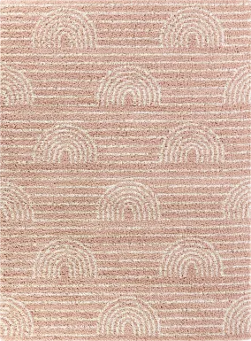 Kids Pink Rainbow Pink 7'10 x 10' Rug