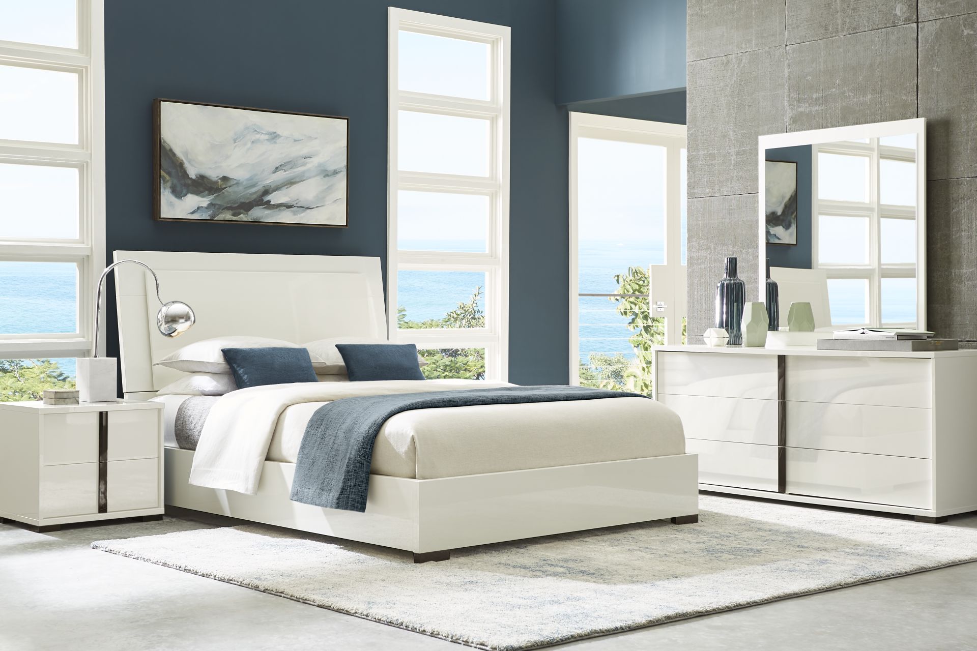 Luma Vista White 7 Pc Queen Bedroom - Image 1