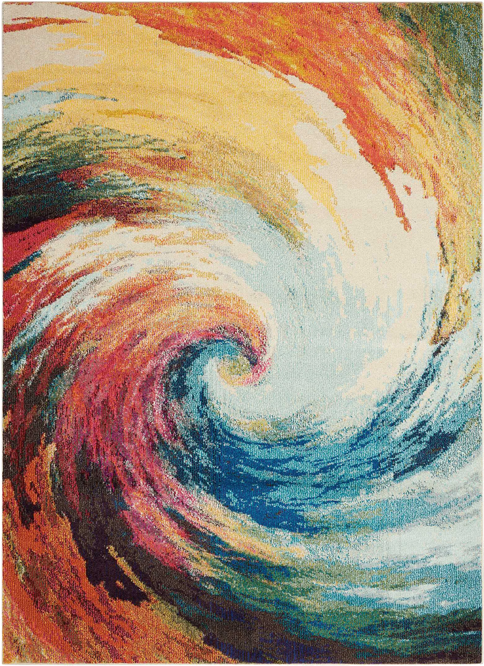 Cosmic Vortex Blue 5'3 x 7'3 Rug - Image 1