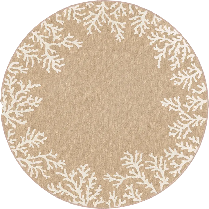 Placida Sand 7'10 Round Indoor/Outdoor Rug