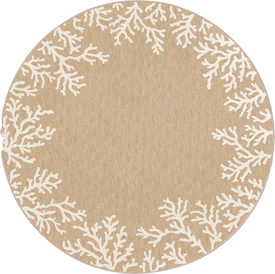Placida Sand 7'10 Round Indoor/Outdoor Rug - Image 1