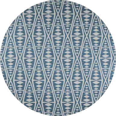 Richfield Blue 10' Round Indoor/Outdoor Rug