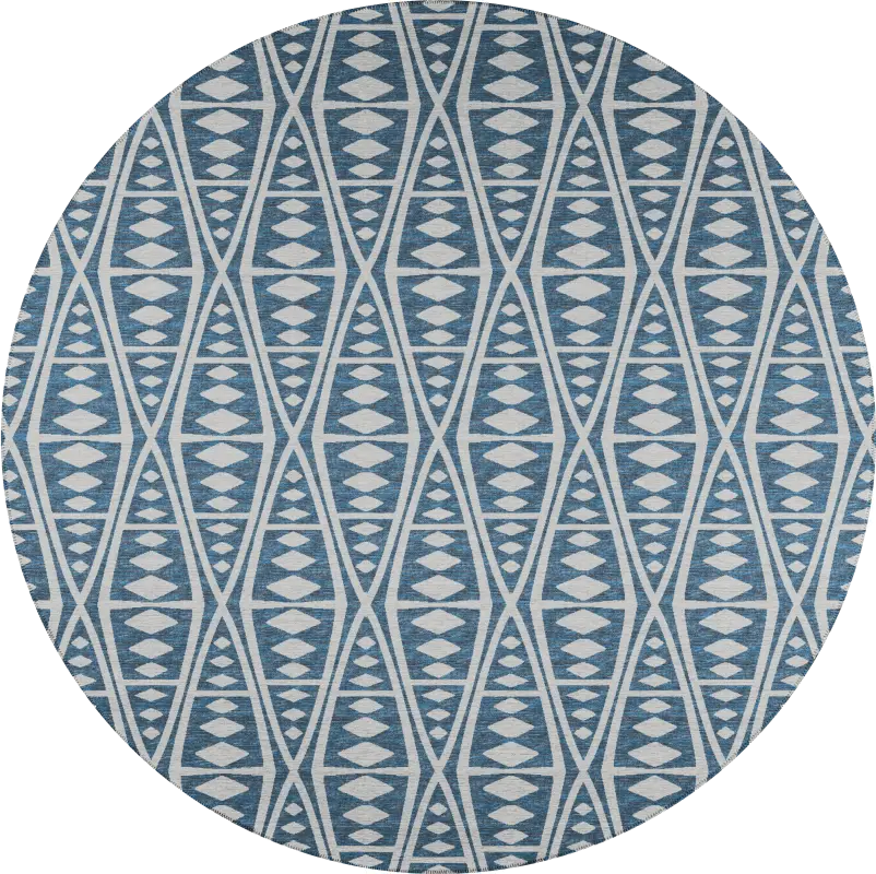 Richfield Blue 10' Round Indoor/Outdoor Rug