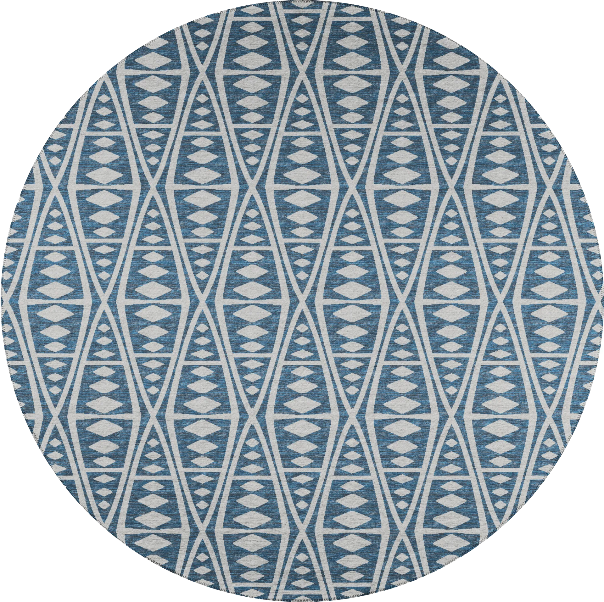 Richfield Blue 8' Round Indoor/Outdoor Rug - Image 1