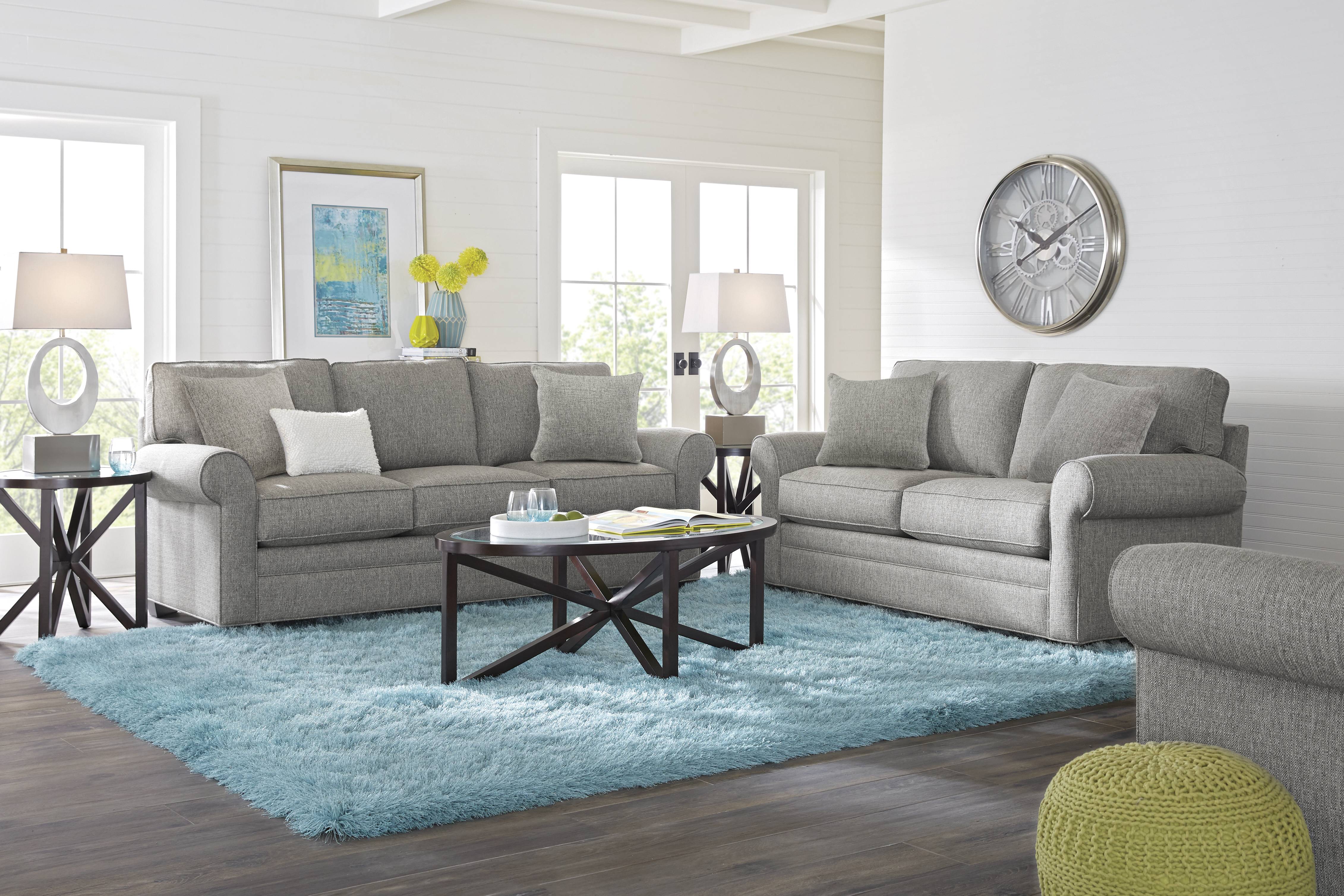 Bellingham Gray Textured 7 Pc Living Room with Sleeper Sofa - Thumbnail - Image 1